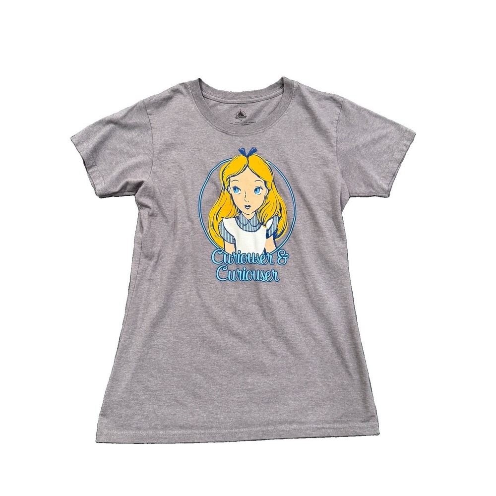 Alice In Wonderland - Gray Disney Shirt.  Ladies Cut.  Sz M
